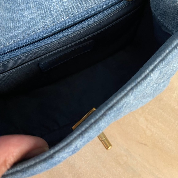 ❌SOLD❌NEW Chanel Denim Square Mini Pearl Crush Flap Bag 22C - Picture 12 of 14